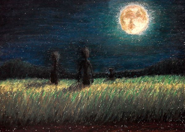 Ночное небо акварелью