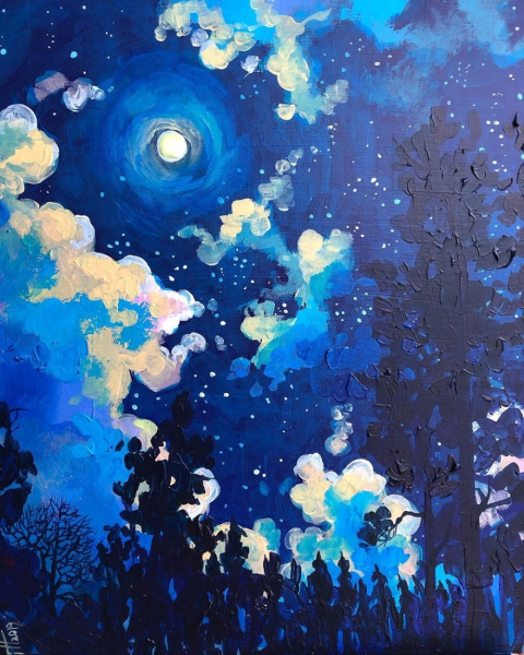 Ночное небо живопись