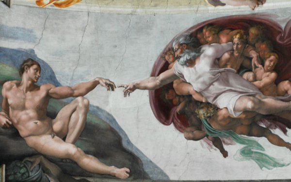 Фреска Микеланджело Сотворение Адама