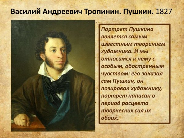 В. А. Тропинин. Александр Сергеевич Пушкин, 1827