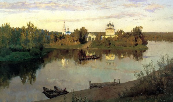 План к картине Левитана Вечерний звон
