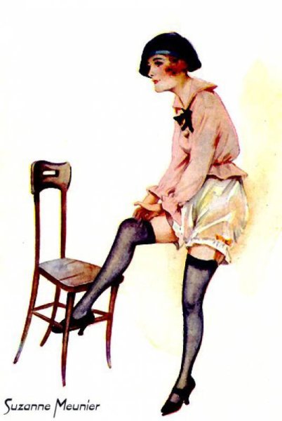 Надевает чулки