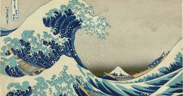 Кацусика Хокусай "большая волна в Канагаве", (1823—1831)