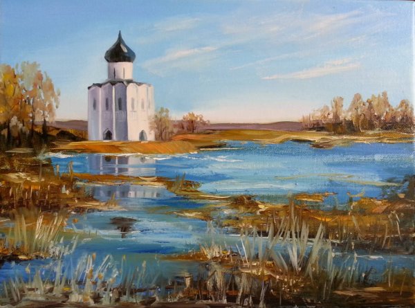Картина Церковь Покрова на Нерли семён Кожин