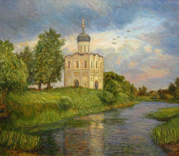Церковь Покрова на Нерли картина Герасимова