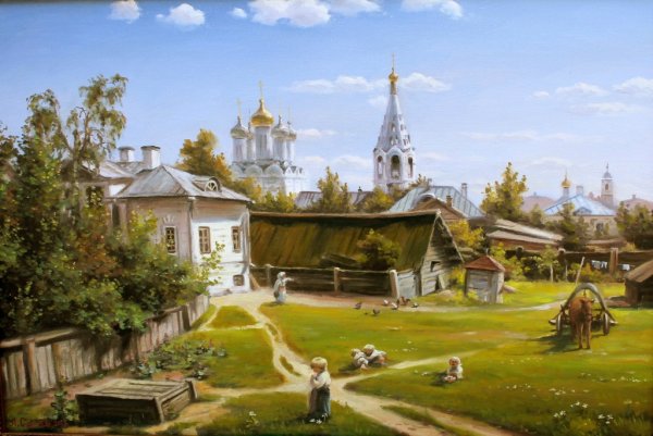 Картина Василия Поленова Московский дворик