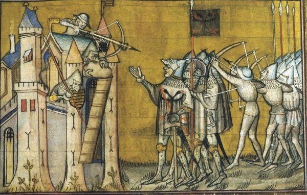 Средневековая миниатюра дролери Рыцари