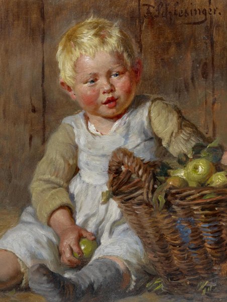 Николай Иванович Тихобразов мальчик с яблоками