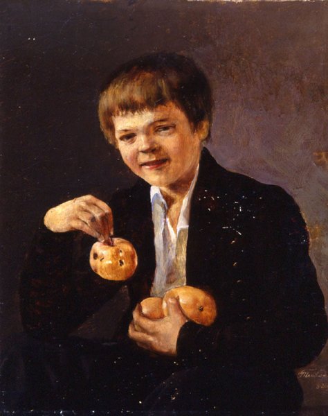 Дети с яблоками в живописи