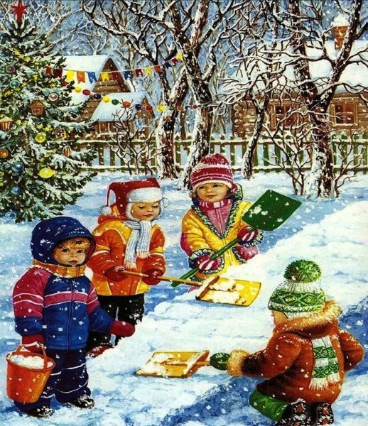 Сюжетная картина зимние развлечения