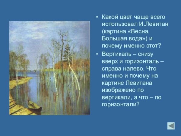 Картина Исаака Левитана Весна большая вода