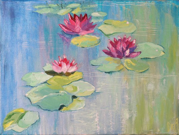 Water Lily Oil Painting