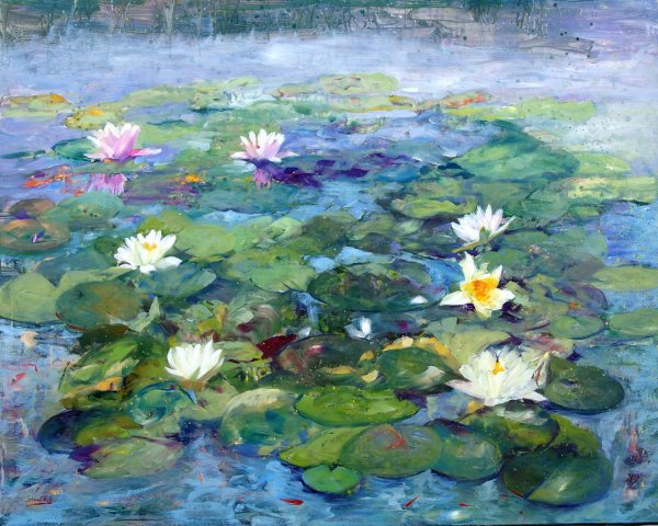 Клода Моне «кувшинки» (гуашь)