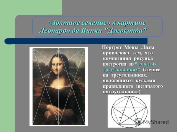 Леонардо да Винчи Джоконда золотое сечение