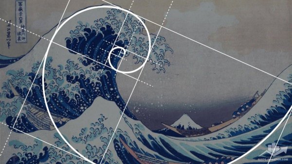 Большая волна в Канагаве золотое сечение