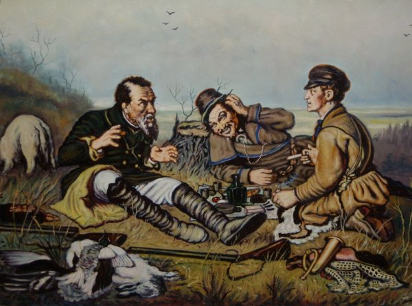 Охотники на привале Василия Перова