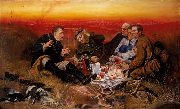 Репин Илья Ефимович охотники на привале