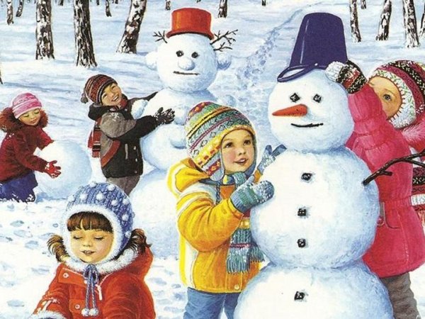 Лепка снеговика