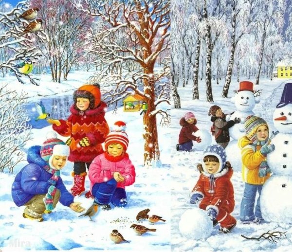 Сюжетная картина зима для дошкольников
