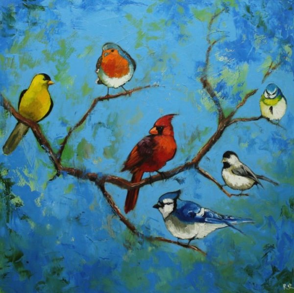 Правополушарное рисование птицы