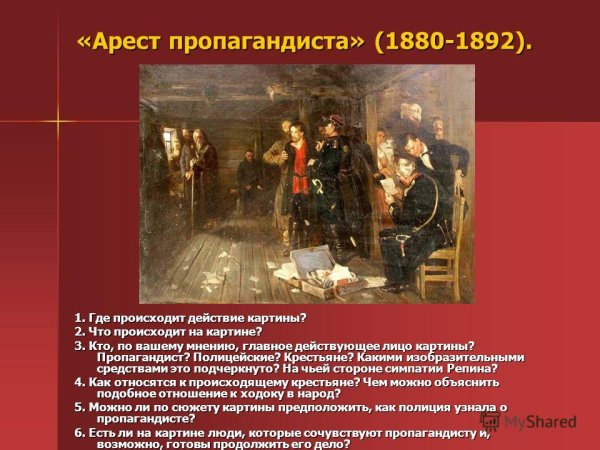 Арест пропагандиста 1880 Репин