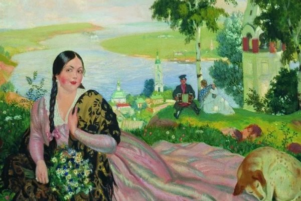 Борис Михайлович Кустодиев девушка на Волге