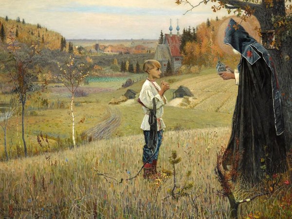 Михаил Нестеров «видение отроку Варфоломею»,1883 -1889.