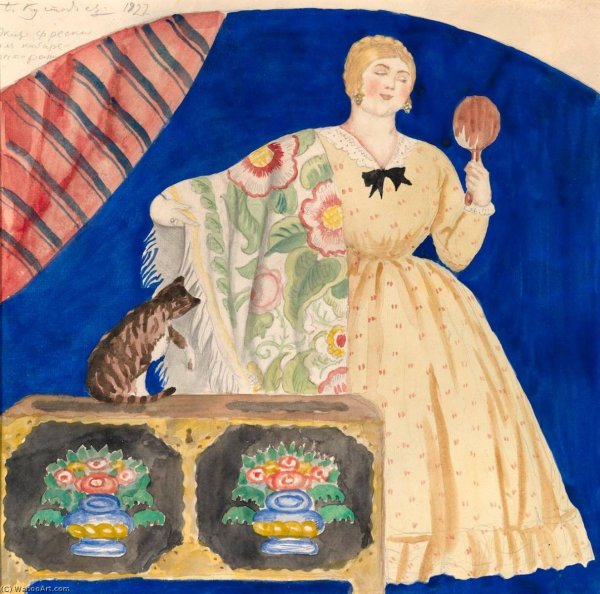 Кустодиев красавица в Третьяковке