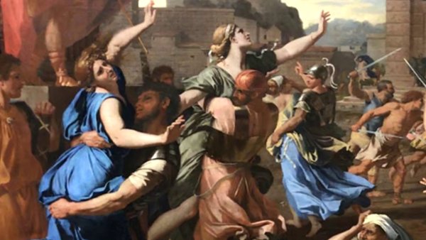 Пуссен похищение сабинянок Лувр