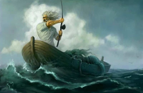 "Старик и море" художник Алексей Адамов