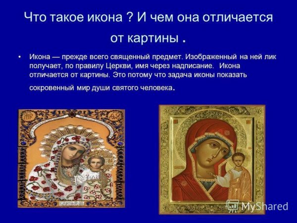 Различие между иконой и картиной