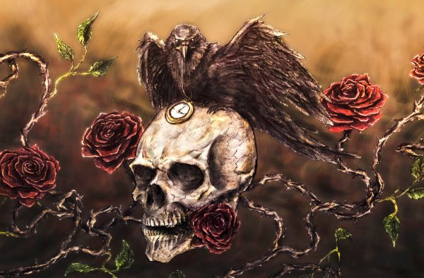 Тату мистический ворон