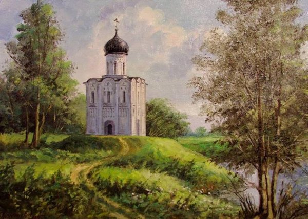 Храм Покрова на Нерли картина Герасимова