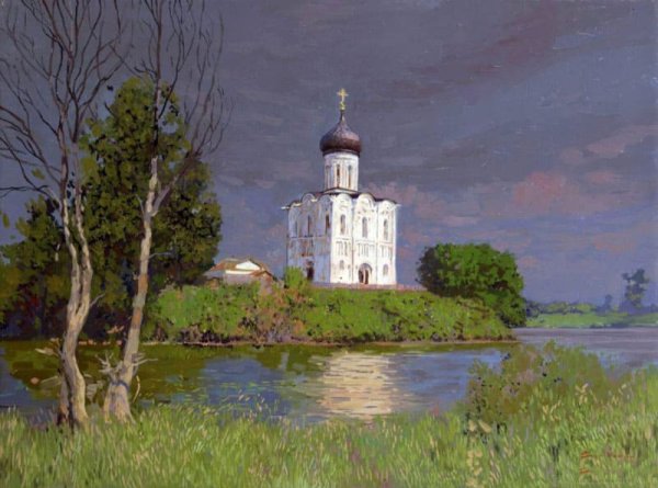 Храм Покрова на Нерли картины маслом