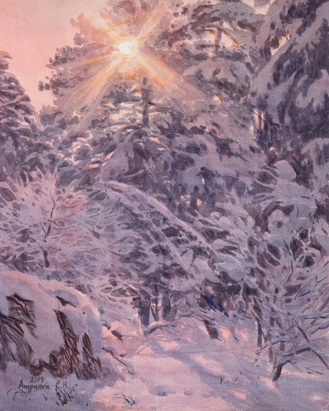 "Новогодняя ночь". Художник Сергей Андрияки