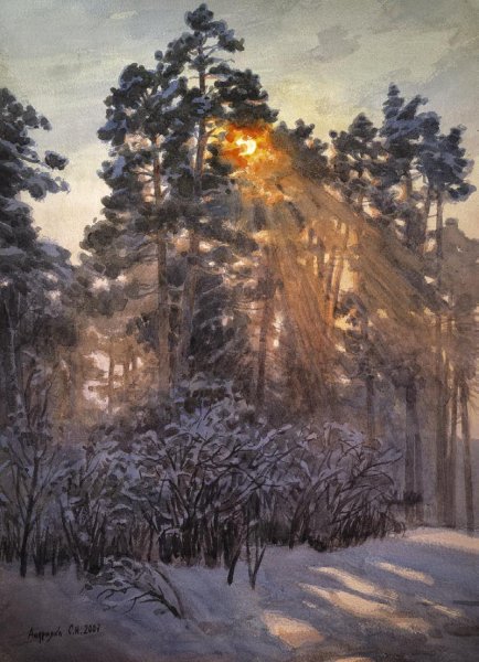 Новогодняя ночь картина Сергей Андрияка