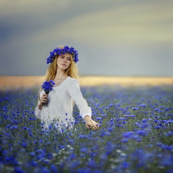 Картина девушка с бабочками