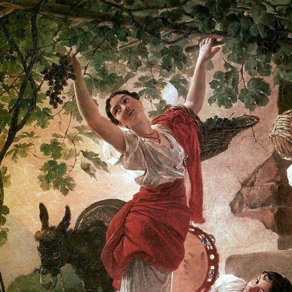 Дама с виноградом картина