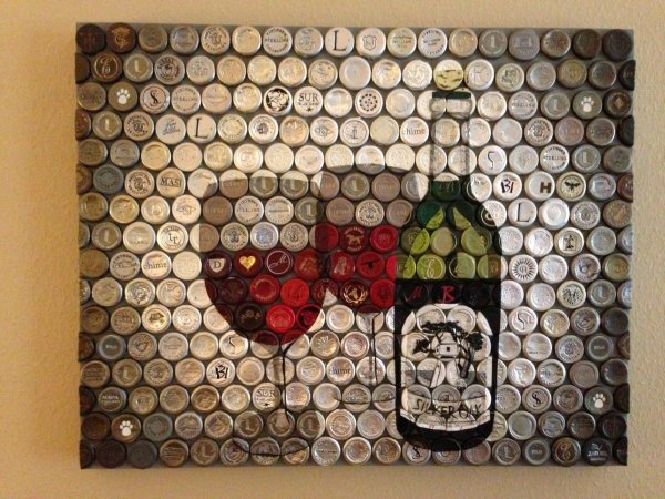Панно из пивных крышек