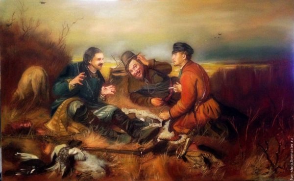 Васнецов охотники на привале