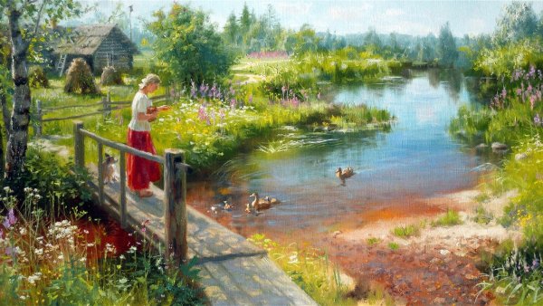 Художник Жданов Владимир Юрьевич лето в деревне картины