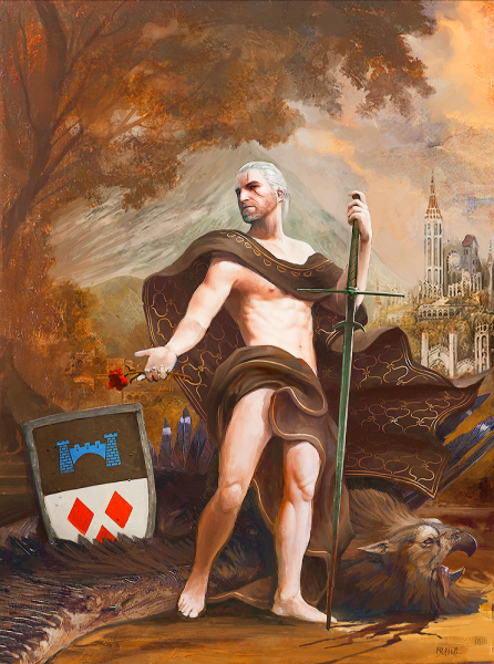 Портрет Геральта Ведьмак 3 кровь и вино