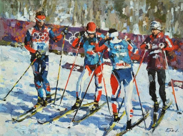 Лыжники в живописи