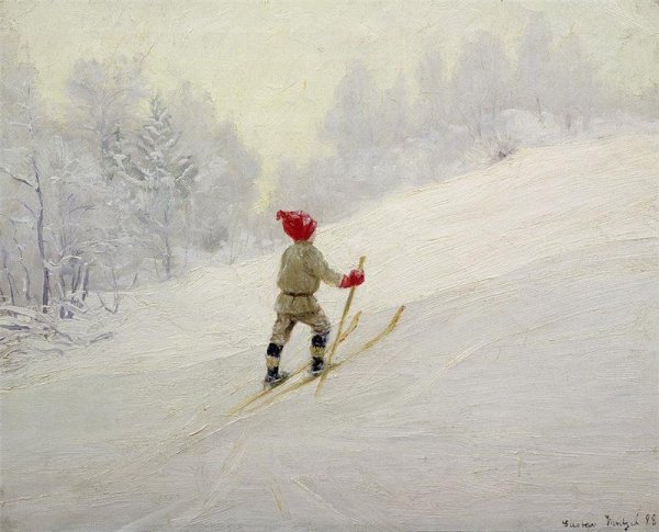 Лыжи в живописи