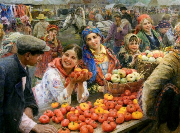 Ф.Сычков картина Колхозный базар