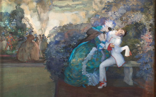 Константин сомов. Осмеянный поцелуй. 1908.