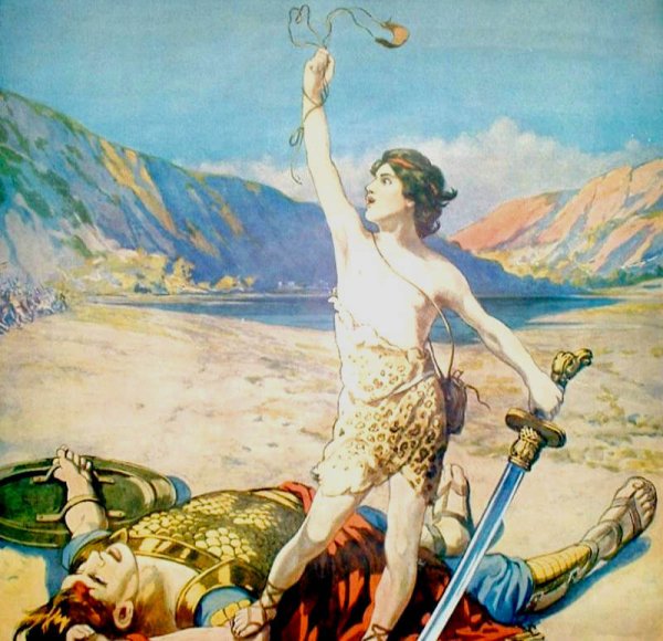 Давид убивает Голиафа картина