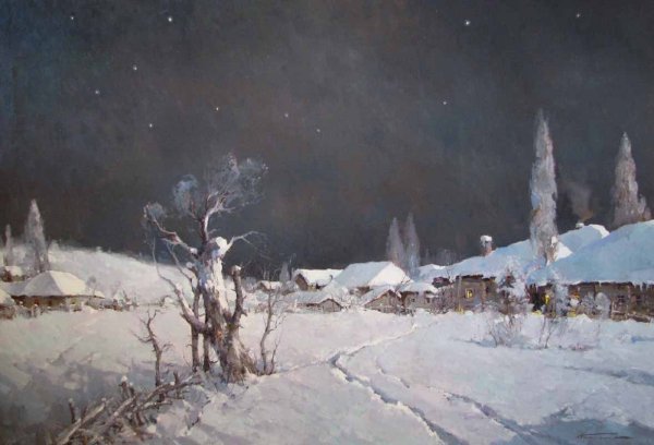 Александр Кремер художник зима