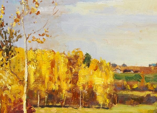 Исаак Левитан, «осенний пейзаж с Церковью». 1893 -1895