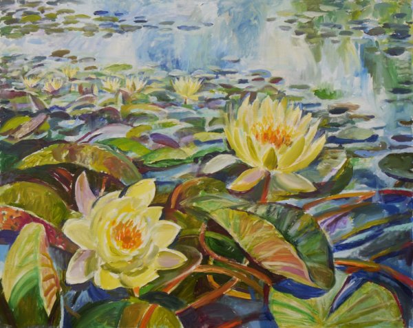 Моне кувшинки батик